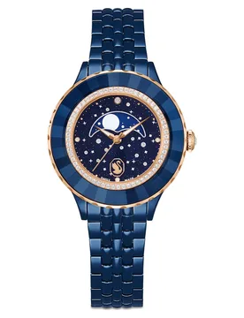 Orologio Octea moon, Fabbricato in Svizzera, Bracciale di metallo, Blu, Finitura blu OS - Swarovski - FashionsVida