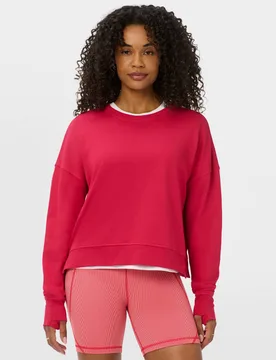 After Class Modal Blend Relaxed Crop Sweatshirt Fuchsia female - Sweaty betty - FashionsVida