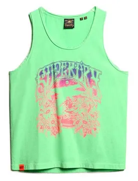 Maglietta Senza Maniche Psych Surf Graphic Racer Neo Mint Green XL