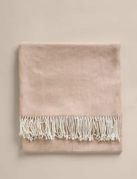 M&S Herringbone Throw Neutral - M&S - FashionsVida