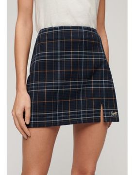 Para mujer. W7210321A Minifalda a cuadros (XXS), Casual, Poliéster