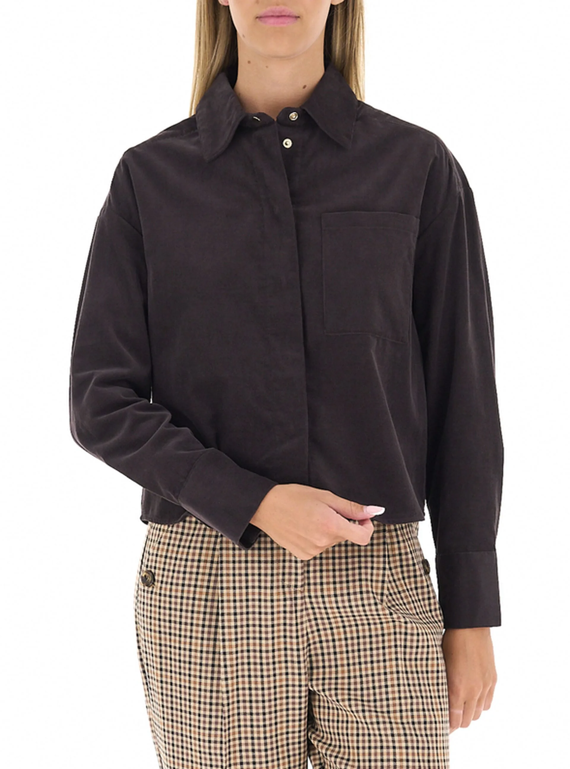 Camicia in velluto TESTA DI MORO 44 - Pennyblack - FashionsVida