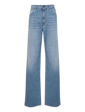 Jeans Flare In Denim Di Cotone E Lyocell
