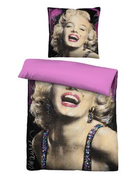 Mikrofaser Bettwäsche Marilyn Monroe pink, 1x 155x220 cm + 1x 80x80 cm