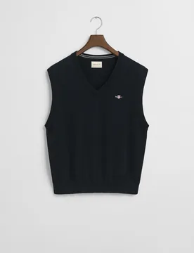 Chaleco de punto de hombre clásico de algodón - Gant - FashionsVida