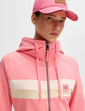 Equestrian Cap LEATHER VINTAGE PATCH pink 55 - BOSS - FashionsVida