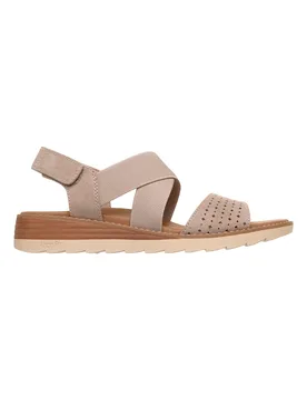 Sandali taupe con fascia incrociata e Arch Fit Arch Fit Oasis B Perf 41 - Skechers - FashionsVida
