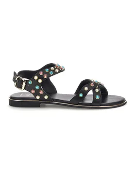 Sandali neri in vera pelle con borchie multicolor IF6980 38 - PITTARELLO LOOK - FashionsVida
