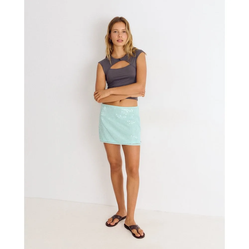 Falda corta con lentejuelas - Brownie - FashionsVida