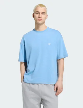 T-SHIRT CORTA ESSENTIALS MELANGE A VESTIBILITÃ€ AMPIA L Light Blue Mel - Adidas - FashionsVida