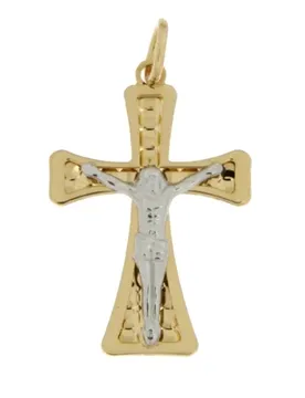 Ciondolo Croce Oro Giallo Bianco GL101093