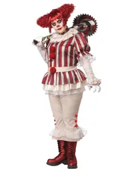 Psychoclown Kostüm Deluxe, Plus Size Damen - female