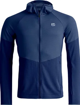 Polaire mérinos légère à capuche - Fleece Light Grid Hoody M Deep Ocean en Laine - Taille M - Bleu - Ortovox - FashionsVida