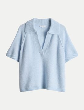 Strickshirt Pathena im Polo Stil Blau 38