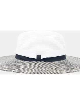 Sombrero grande de rafia sintetica colorblock - Nine West - FashionsVida