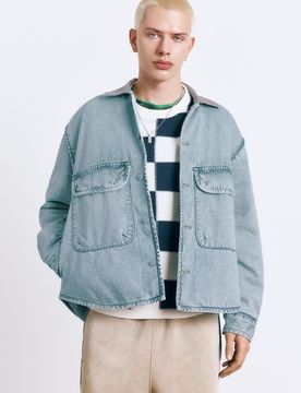 Giacca Di Jeans Collo A Contrasto