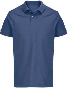 Unisex Adult Pacific Pique Twin Needle Stitch Polo Shirt (Denim) - Blue - Size Small - SOLS - FashionsVida