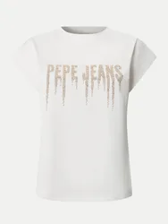 T-Shirt CARINA mit Logo-Nieten Weiß M