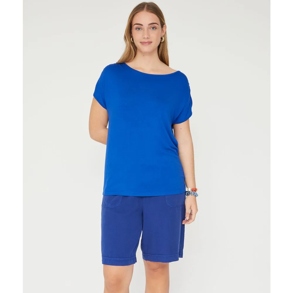 Camiseta de mujer hombro fruncido - October - FashionsVida