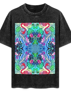 Trippy Flamingoes T-Shirt Art Pattern Printed Casual Top - Aliexpress - FashionsVida