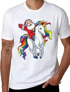 Santa Riding Unicorn T Shirt Christmas Gifts Rainbow Space Xmas T-Shirt funny t shirts dark humor man t shirt graphic T-Shirt - Aliexpress - FashionsVida