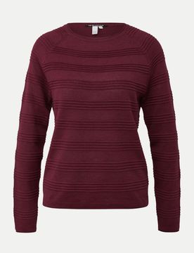 Strickpullover Strukturiert Rot L