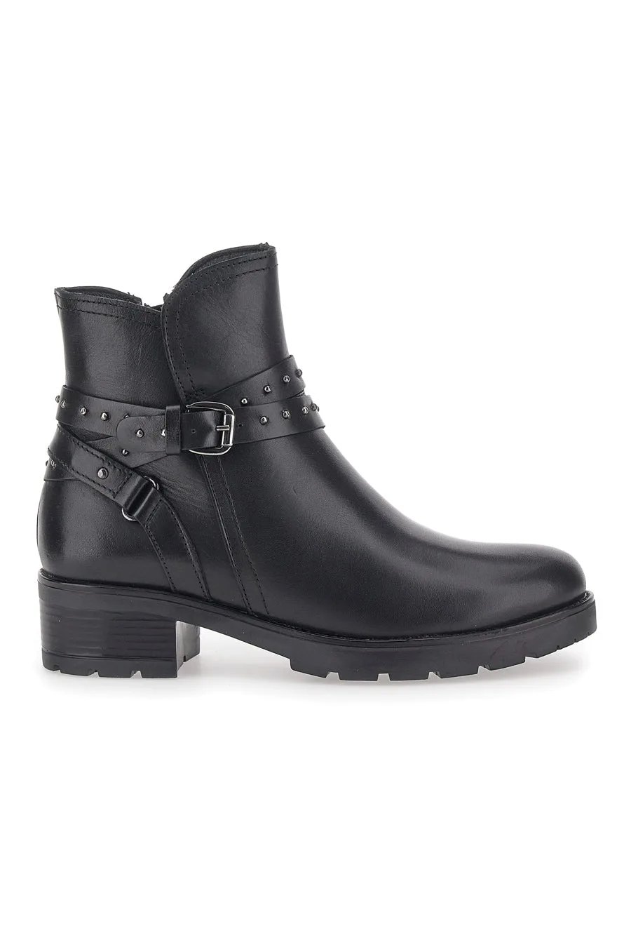 Stivaletti Neri Vera Pelle 20306 39 - THE FIRST - FashionsVida