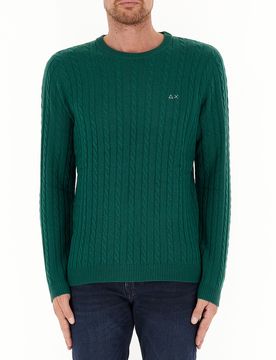 SUN68 Maglione a trecce VERDE XL