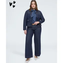 Vaqueros de mujer wide leg con cinturón extraíble cierre con botones y cremallera