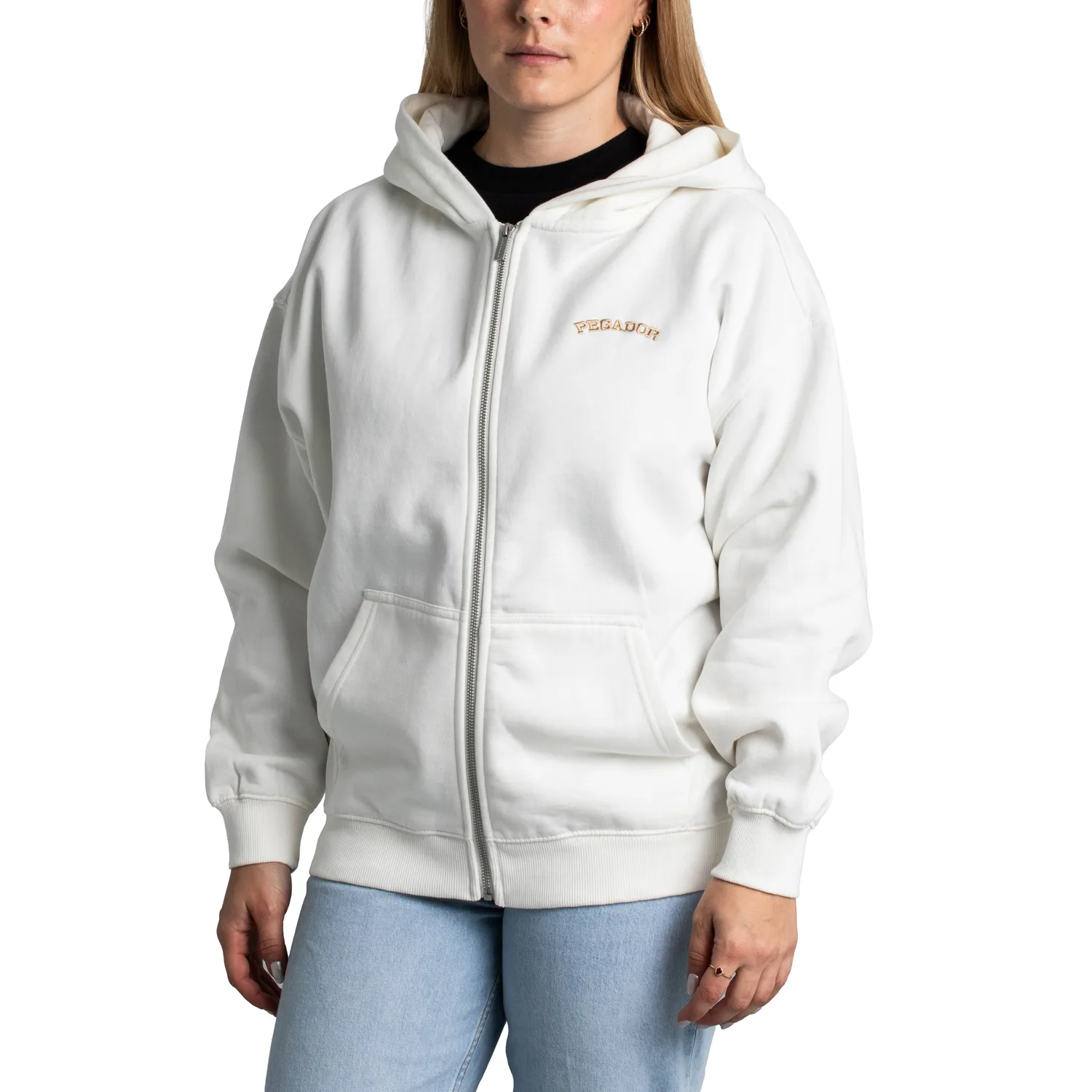 Frieda Oversized Sweatjacke Washed Warm White S Damen - Pegador - FashionsVida