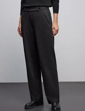 Glitzernde Straight Leg Hose female Schwarz - Street One - FashionsVida