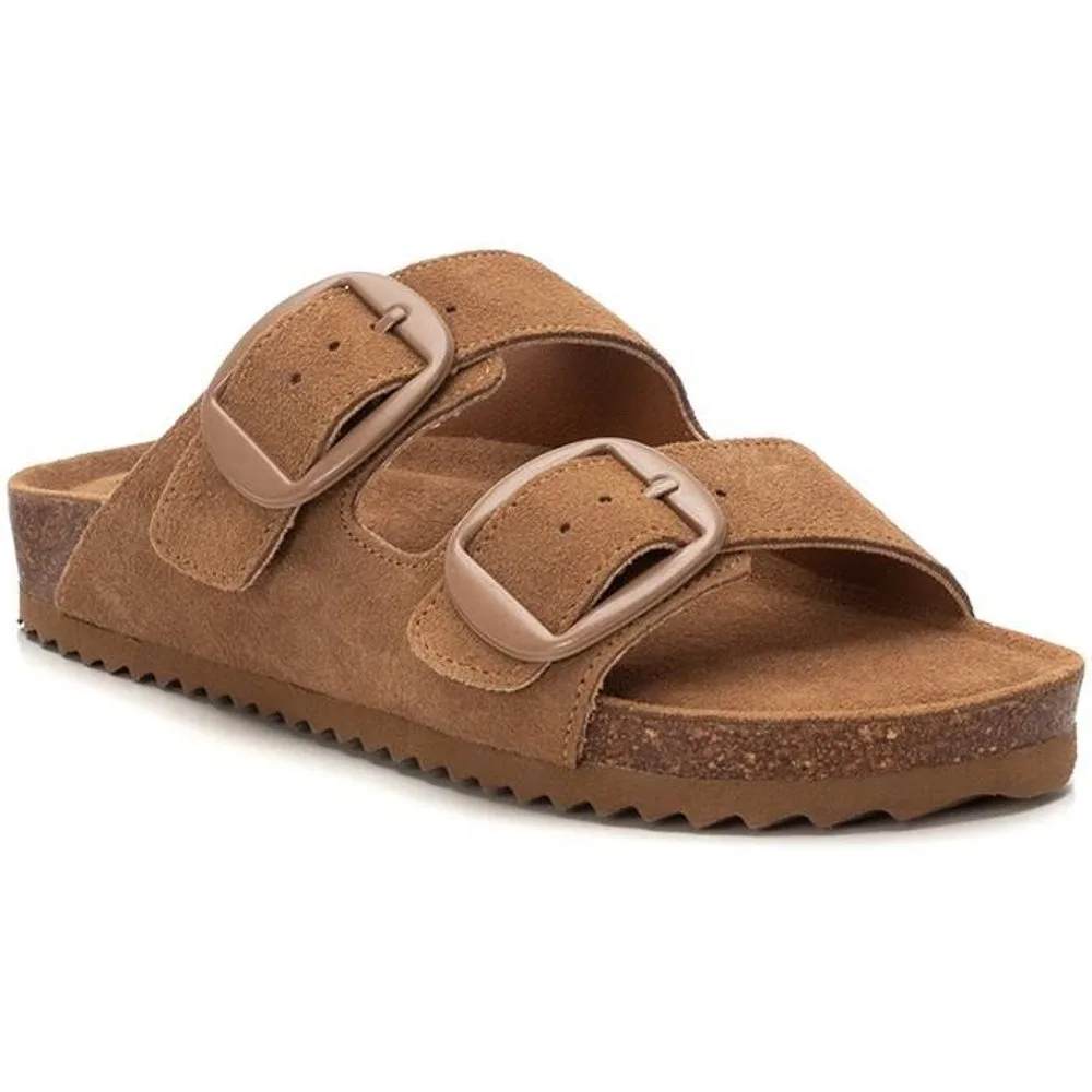 Sandalias planas de mujer de piel - Refresh - FashionsVida