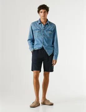 Pantalón de hombre cortos de lino holgados - Pepe Jeans - FashionsVida