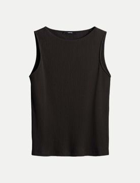 Jerseytop in Rippstrickoptik Kamia Schwarz 42