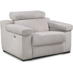 Sillón con relax eléctrico tapizado en microfibra City