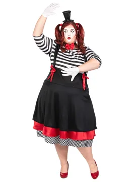 Pantomimen Kostüm Plus Size für Damen schwarz-rot - female - Atosa - FashionsVida