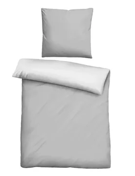 Mikrofaser Bettwäsche uni sturmgrau, 1x 135x200 cm + 1x 80x80 cm - Castell - FashionsVida