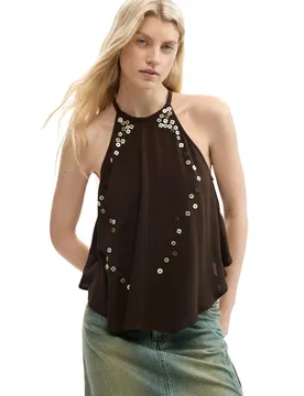 Desigual Damen Top Braun 514673