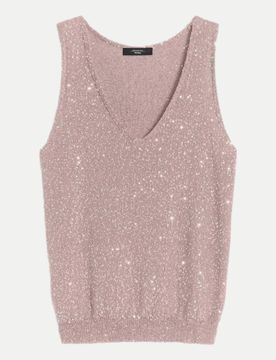 Ärmelloser Pullover Rosa M
