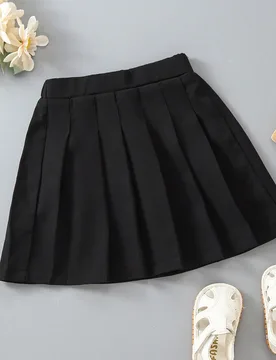 Falda Plisada Sólida Para Niña Joven - Shein - FashionsVida