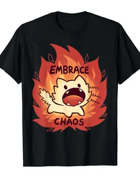 Embrace Chaos Cat Screaming Fire T-Shirt, Unisex-Adults - Aliexpress - FashionsVida