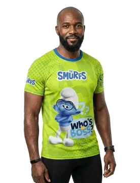 Smurfs Boss Short Sleeve T-shirt Green M Men - OTSO - FashionsVida