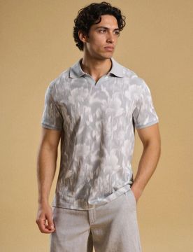 Polo in cotone - grigio chiaro