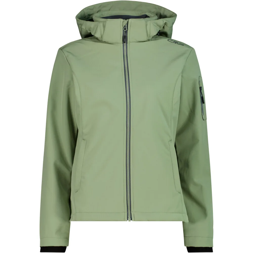 Woman jacket zip hood chaqueta softshell mujer Verde (48) - CMP - FashionsVida