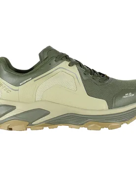 Pace Waterproof Trail Running Shoes Olive Night / Olive Gray / Tapenade UK 10 Men - Hi-tec - FashionsVida