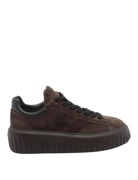 Sneakers marroni con strisce H