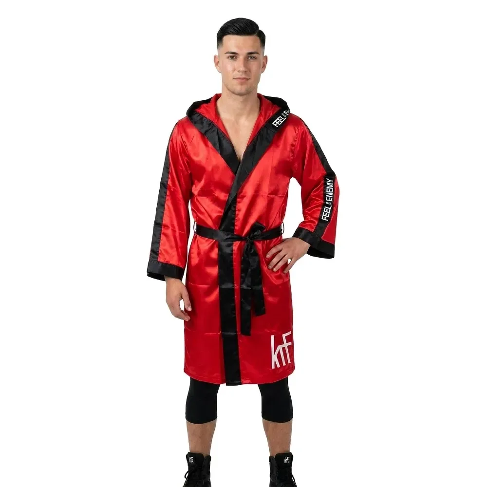 Peignoir De Boxeur Competition Red / Black M - Krf Feel The Enemy - FashionsVida