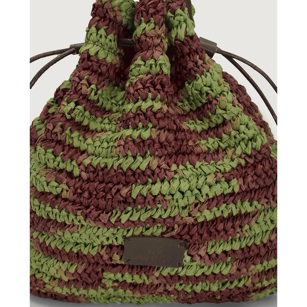 Bandolera de mujer estilo buket efecto rafia - Nice Things - FashionsVida