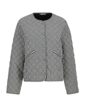 Chaqueta Acolchada Ligera CASHEL GINGHAM COLLARLESS azul oscuro 38 - Barbour - FashionsVida