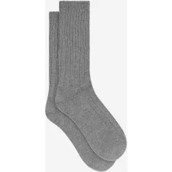 Calcetines de meda caña de canalé con cachemire